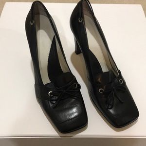 Black Nine West Square Toe Pumps
